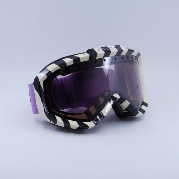 Gucci GG1210S 005 Ski Mask Zebra Ivory Shield Frame, Burgundy Lenses - Picture 4 of 11